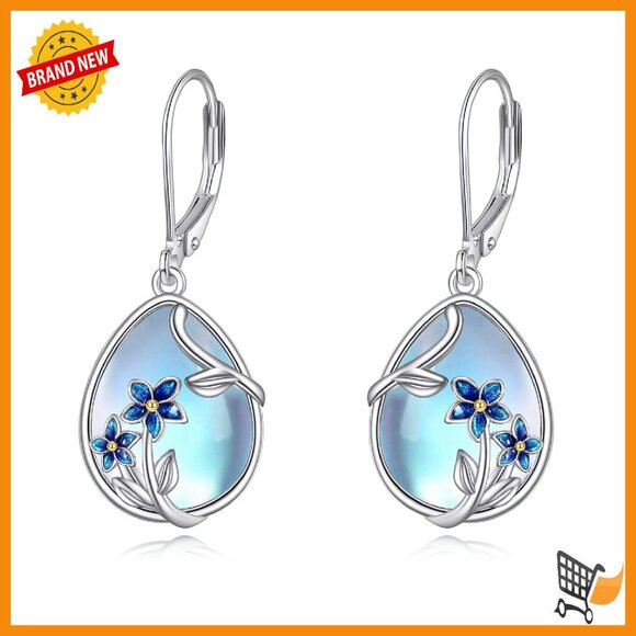 Sterling Silver Teardrop Dangle Earrings Hypoallergenic Leverback